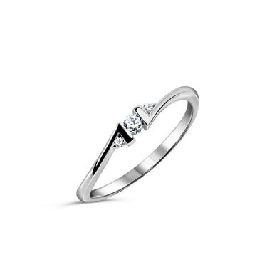 Zlatý dámský prsten DF 3053 z bílého zlata, s brilianty