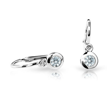Dětské náušnice Danfil C1537 z bílého zlata, zapínání brizura