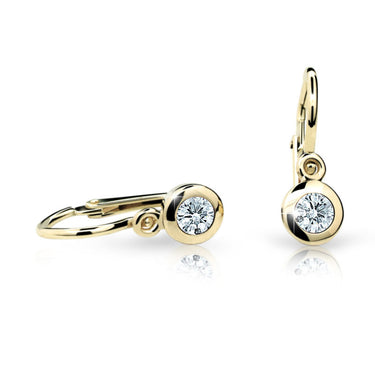 Dětské náušnice Danfil C1537 ze žlutého zlata, zapínání brizura
