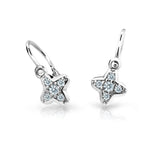 Dětské náušnice Danfil hvězdičky C2266 z bílého zlata s kamínky White, zapínání brizura