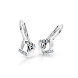 Dětské náušnice Danfil C2268 z bílého zlata s kamínky White, zapínání klapka