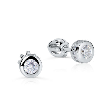 Zlaté dámské náušnice DF 3239, briliantové, bílé zlato