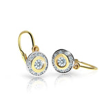 Dětské náušnice Danfil C2400 ze žlutého zlata s kamínky White