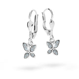 Dětské visací náušnice Danfil C2259 z bílého zlata s kamínky White, zapínání klapka