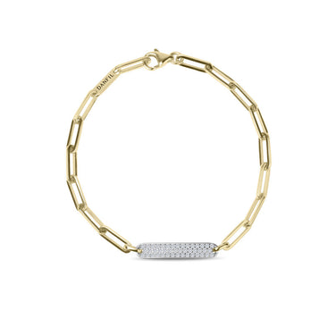 Řetízkový náramek DF 5760, v kombinaci ze žlutého a bílého zlata s brilianty