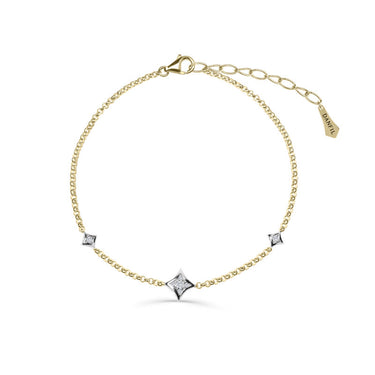 Zlatý dámský náramek DF 5119, z kombinace žlutého a bílého zlata s brilianty