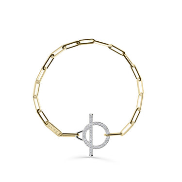 Řetízkový náramek DF 5763, kombinace žluté a bílé zlato s brilianty