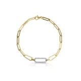 Zlatý náramek DF 5759 z kombinace žlutého a bílého zlata, s briliantem