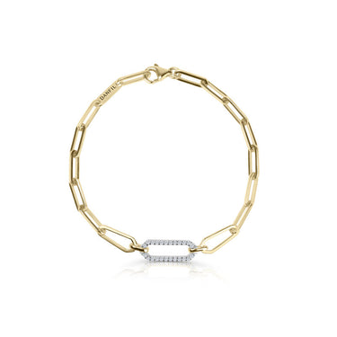 Zlatý náramek DF 5759 z kombinace žlutého a bílého zlata, s briliantem