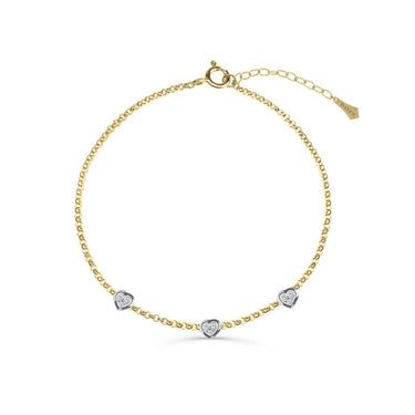 Zlatý dámský náramek DF 5740 z kombinace žlutého a bílého zlata, s brilianty