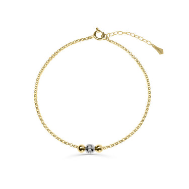 Zlatý dámský náramek DF 5794 z kombinace žlutého a bílého zlata, s brilianty