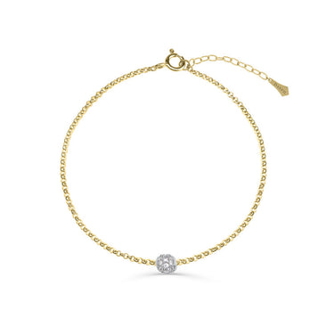 Zlatý dámský náramek DF 5726 z kombinace bílého a žlutého zlata, s brilianty