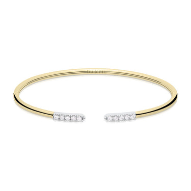 Zlatý dámský náramek DF 5787 ze žlutého a bílého zlata, s brilianty, velikost L