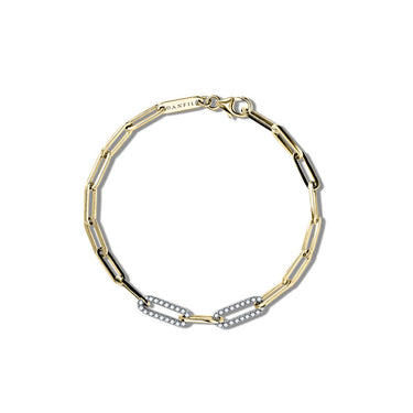 Zlatý náramek DF 5743 v kombinaci žlutého a bílého zlata, s brilianty