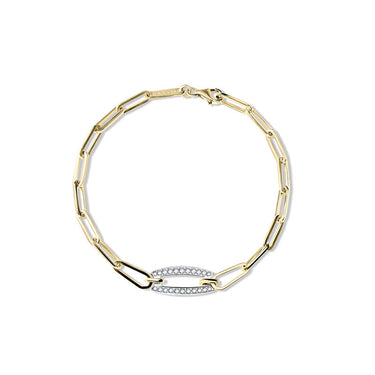 Zlatý náramek DF 5758 v kombinaci žlutého a bílého zlata, s brilianty