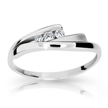 Zlatý prsten DF 1750 z bílého zlata, s briliantem