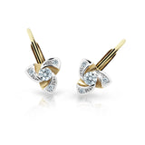 Dětské náušnice Danfil C2203 ze žlutého zlata s kamínky White, zapínání klapka