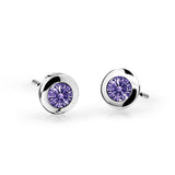 Dětské náušnice Danfil C1537 z bílého zlata s kamínkem Amethyst, zapínání balónek