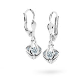 Dětské visací náušnice Danfil C2217 z bílého zlata s kamínky White, zapínání klapka