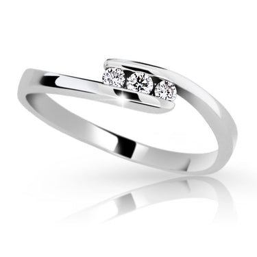 Zlatý prsten DF 2072 z bílého zlata, s briliantem