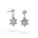 Dětské visací náušnice Danfil kytičky C2206 z bílého zlata s kamínky White, zapínání balónek