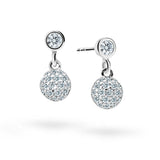 Dětské visací náušnice Danfil C2150 z bílého zlata s kamínky White, zapínání balónek