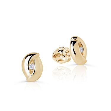 Zlaté dámské náušnice DF 1639, briliantové, žluté zlato
