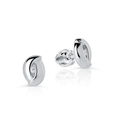 Zlaté dámské náušnice DF 1639, briliantové, bílé zlato