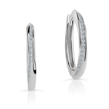 Zlaté kruhové náušnice DF 3223, briliantové, bílé zlato