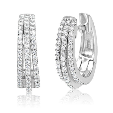 Zlaté dámské náušnice DF 3268, briliantové, bílé zlato