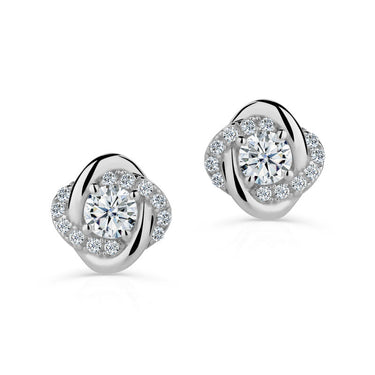 Zlaté dámské náušnice DF 3263, briliantové, bílé zlato