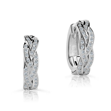 Zlaté dámské náušnice DF 3331, briliantové, bílé zlato