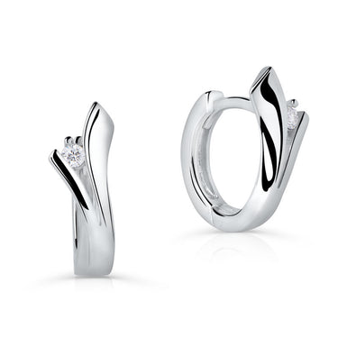 Zlaté kruhové náušnice DF 1795, briliantové, bílé zlato