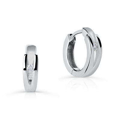 Zlaté náušnice kruhy DF 2023, briliantové , bílé zlato