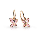 Dětské náušnice Danfil C2259 z růžového zlata s kamínky Pink, zapínání brizura