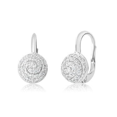 Zlaté dámské náušnice DF 3528, briliantové, bílé zlato