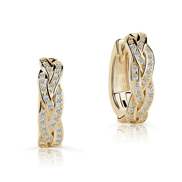 Zlaté dámské náušnice DF 3331, briliantové, žluté zlato