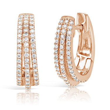 Zlaté dámské náušnice DF 3268, briliantové, růžové zlato