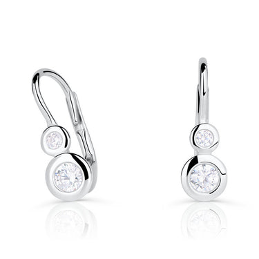 Zlaté dámské náušnice DF 3826, briliantové, bílé zlato