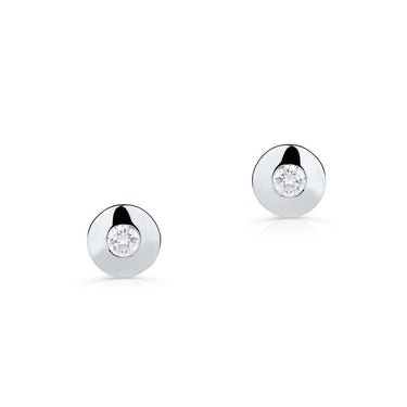 Zlaté dámské náušnice DF 3670, briliantové, bílé zlato