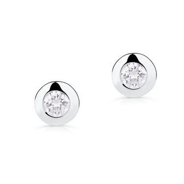 Zlaté dámské náušnice DF 3672, briliantové, bílé zlato