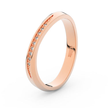 Zlatý dámský prsten DF 3017 z růžového zlata, s brilianty