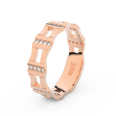 Zlatý dámský prsten DF 3084 z růžového zlata, s brilianty