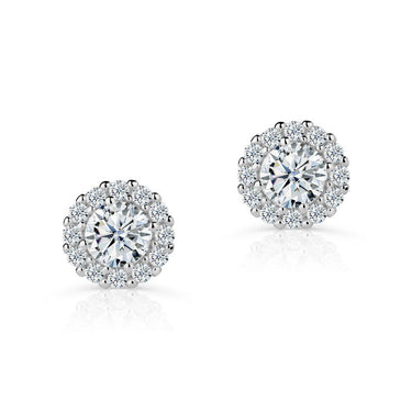 Zlaté dámské náušnice DF 3704, briliantové, bílé zlato