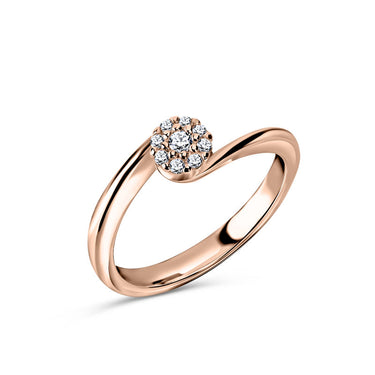 Zlatý zásnubní prsten DF 3934, růžové zlato, s briliantem