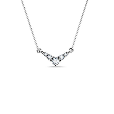 Zlatý dámský náhrdelník DF 4215, bílé zlato, s briliantem
