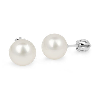 Zlaté dámské náušnice DF 2749-9, sladkovodní perla, bílé zlato