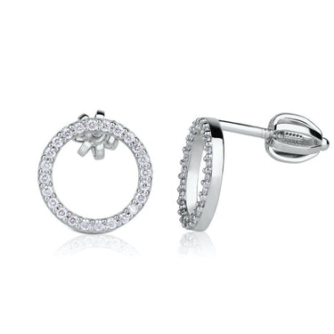 Zlaté dámské náušnice DF 4331, briliantové, bílé zlato