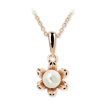 Dětský perlový přívěsek Danfil C2239 z růžového zlata, přírodní sladkovodní perla