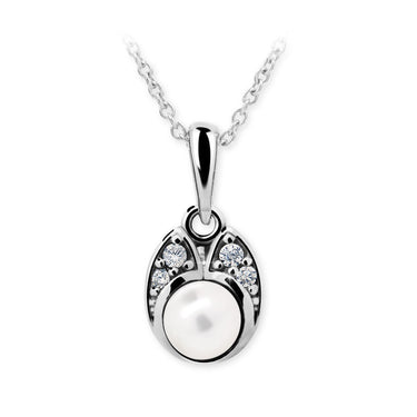 Dětský přívěsek s perlou Danfil C2254 z bílého zlata, přírodní sladkovodní perla